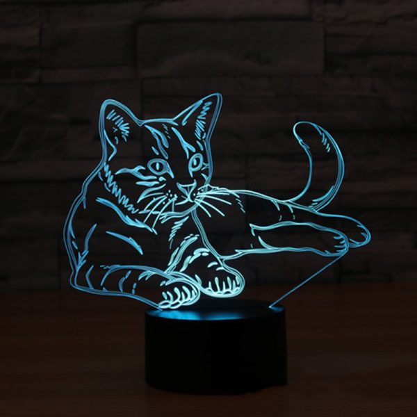 3D Lamps LED Cat Design