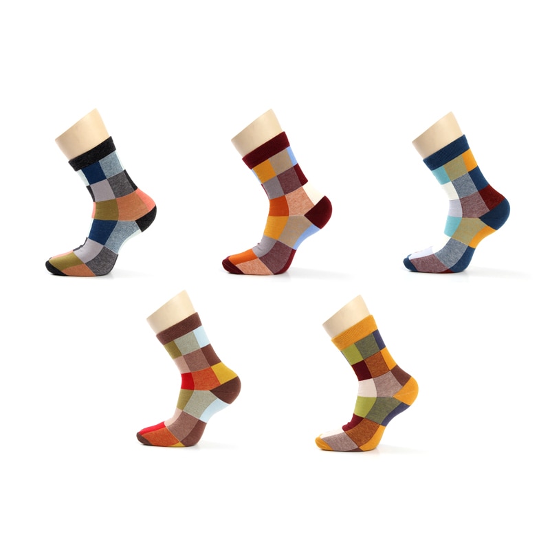 Pack of 5 Pairs Men’s Striped Socks - Digital Zakka