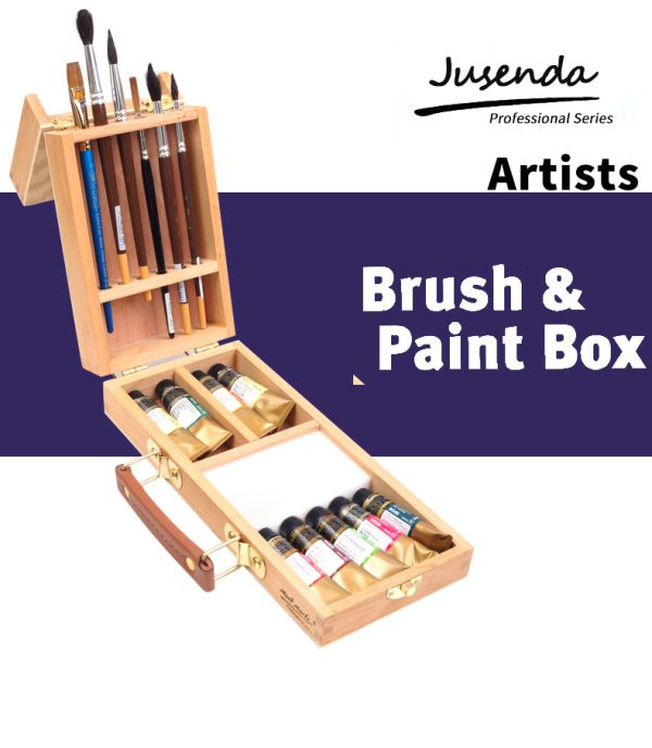 Art Supply Box Wooden Painting Organizer