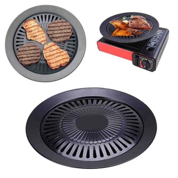 BBQ Grill Plate Round Iron Tray