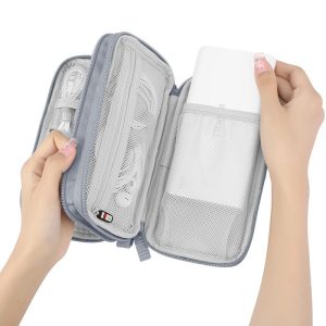 BUBM Double-layer Digital Accessories Storage Bag Charger USB Cable 20000mAh Power Bank Bag