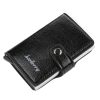 Baellerry Men Business RFID Anti-scan Mini Magic Automatic Credit Card Metal Coins Bag Wallet ID Card Holder