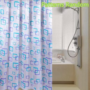 Bathroom Shower Curtain with Curtain Clips