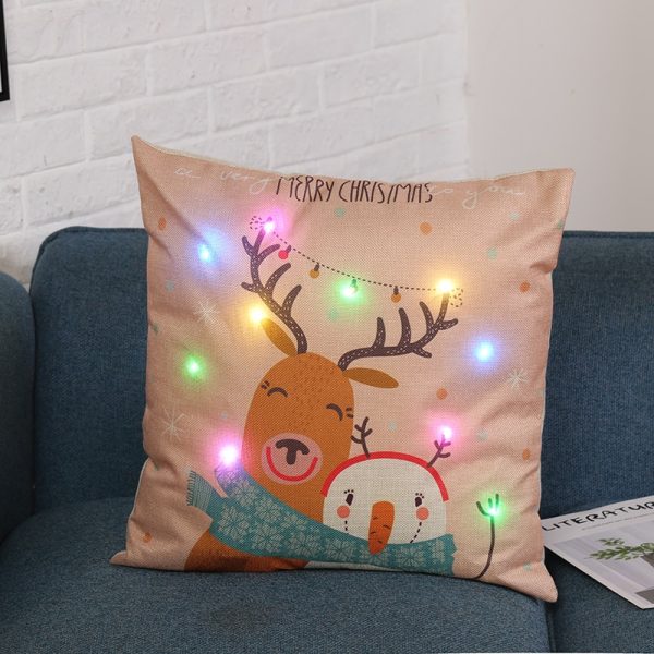 Christmas Cushion Cover LED Lights