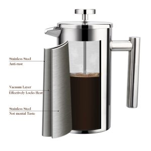 Coffee Plunger Steel French Press