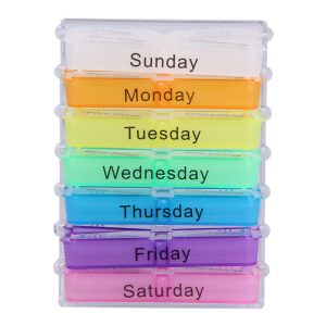 Colorful 7-Day Pill Box Organizer