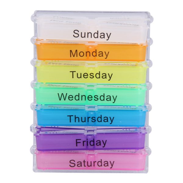 Colorful 7-Day Pill Box Organizer