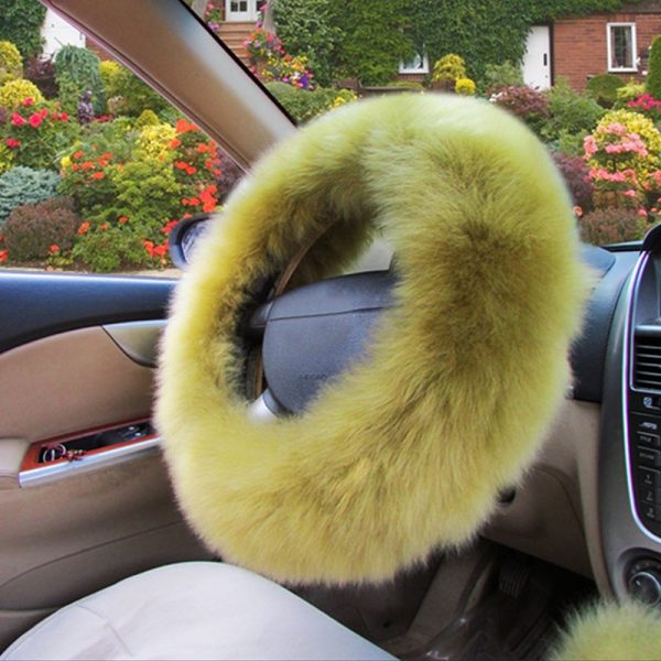 Furry Steering Wheel Cover Warm Wool (Set of 3)