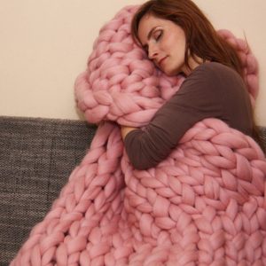 Giant Knit Blanket Acrylic Fabric