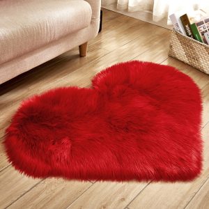 Heart Rug Decorative Faux Fur Mat