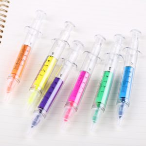 Highlighter Pen Creative Syringe Design (6 pieces)