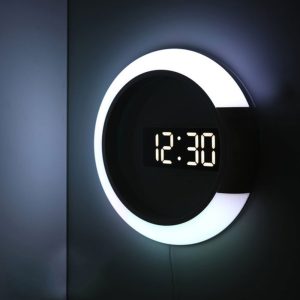 LED Wall Clock Digital Night Light