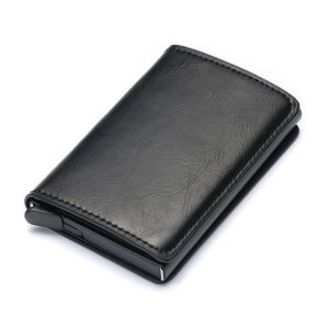 Leather Credit Card Holder Portable Case