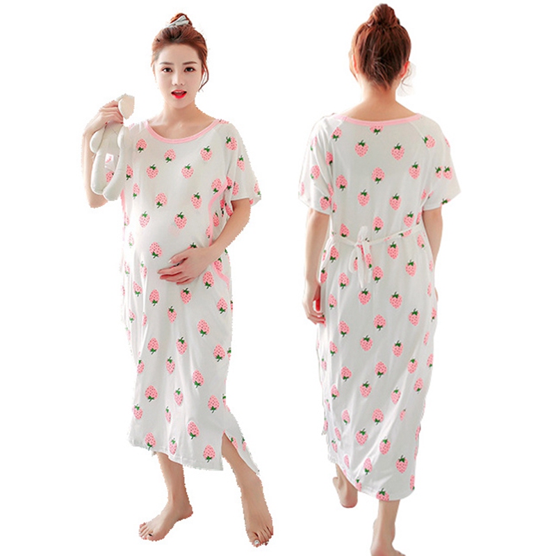 Pregnant Maternity Nightgown Sleepwear - Digital Zakka