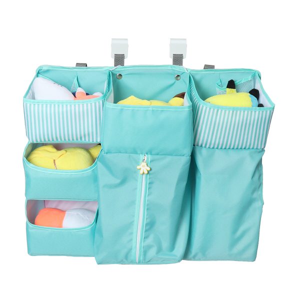 Multifunctional Large Capacity PP & Oxford cloth Baby Crib Cot Bed Toys Diapers Phone Food Clothes Hanging Storage Bag