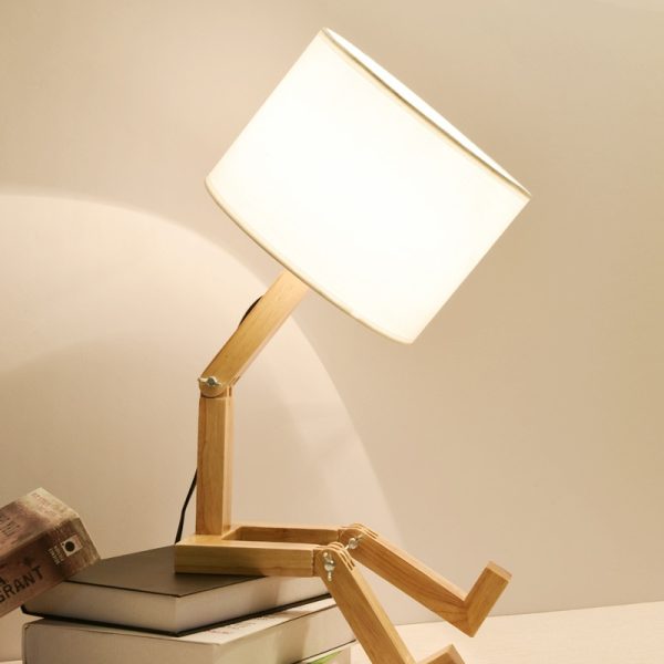 Nightstand Lamp Creative Wood Design