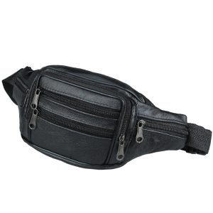 PU Leather Large Capacity Sports Waist Bag Phone Bag Crossbody Bag For Outdoor Sports