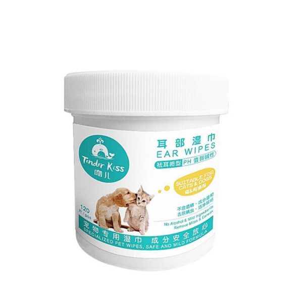 Pet Wipes Ear Cleaner Pet Grooming (120 pieces)