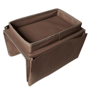 Sofa Armrest Organizer with 4 Pockets and Cup Holder Tray Couch Armchair Hanging Storage Bag for TV Remote Control Cellphone