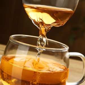 Tea Infuser Mug Set Clear Glass