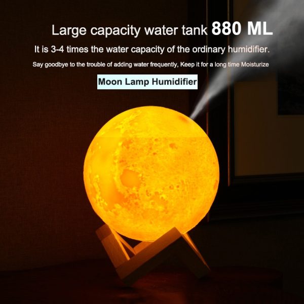 Warm Mist Humidifier Moon Lamp
