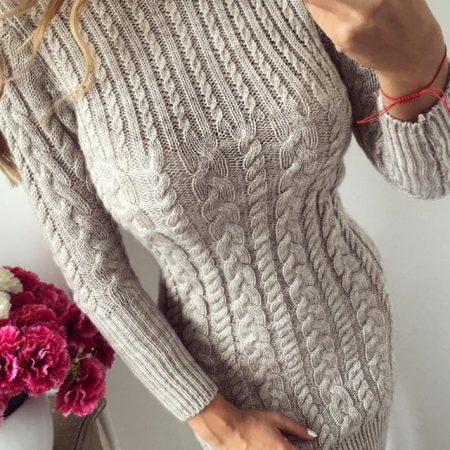 Warm Sweater Bandage Dress