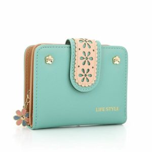Women Fashion Foldable Large Capacity PU Leather Multi-Card Holder Cellphone Coins Storage Handbag Short Purse