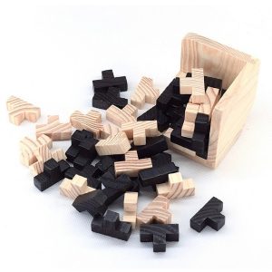 Wood Cube Puzzle 3D Interlocking