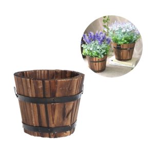 Wooden Flower Pot Garden Accessory