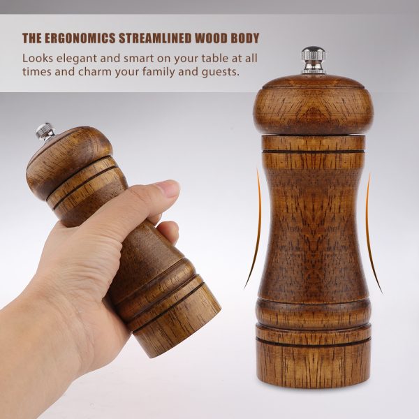 Wooden Pepper Grinder Spice Container