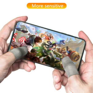 1 Pair Breathable Game Controller Finger Touch Screen Gloves Sweat Proof Gaming Finger Gloves Non-Scratch Sleeve Sensitive Nylon Mobile Touch for PUBG Mobile Game