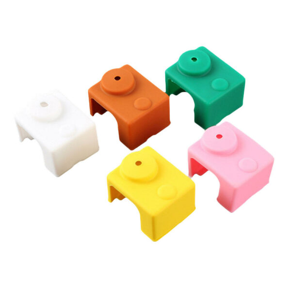 10 Packs 5Pcs PT100 V6 Silicone Case for Hotend Heating Blocks Orange/Pink/Coffee/Green/White 5 Color for 3D Printer
