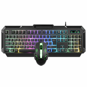 104 Key Colorful Backlight Gaming Mouse + Keyboard Set with Phone Holder Compatible with Windows XP/ ISTA/ 7/ 8/ 10 OS System