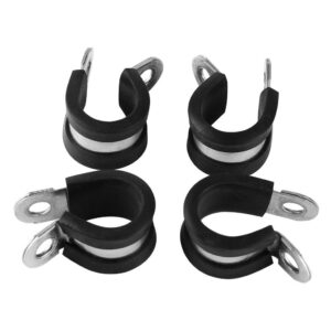 4Pcs Stainless Steel Rubber Lined P Clip Flexible Pipe Clamp for 3D Printer