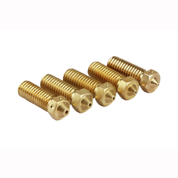 5Pcs V6 Brass Heating Block Nozzle 1.75mm 0.4/0.6/0.8/1/1.2mm Extruder Nozzle Kit for 3D Printer