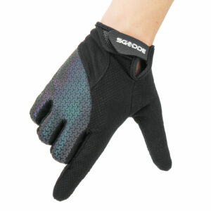A Pair Colorful Glow Breathable Anti-Slip Full Finger Touch Screen Outdoors Motorcycle Riding Gloves