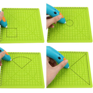 B-Type 3D Printing Pen Silicone Design Mat + 2pcs Insulation Silicone Finger Caps