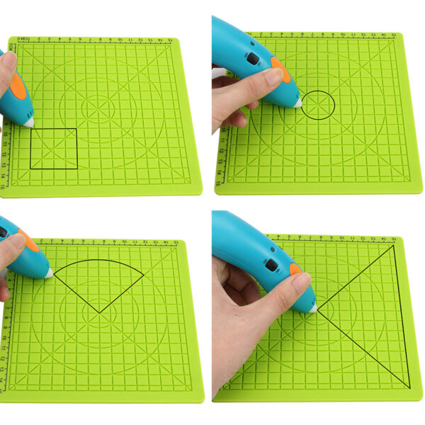 B-Type 3D Printing Pen Silicone Design Mat + 2pcs Insulation Silicone Finger Caps