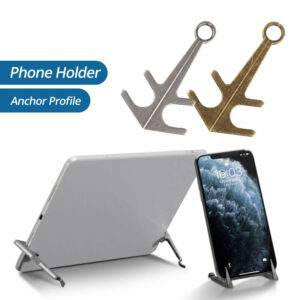 2PCS Magnetic Holder Retro Portable Anchor Shaped Metal Mini Desktop Stand Support Suction Tablet Phone Tripod Desktop Magnet Bracket For iPhone 12 Poco X3 NFC