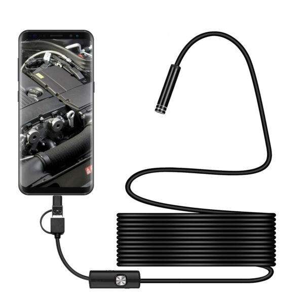3 in 1 5.5mm 6Led Type C Micro USB Borescope Inspection Camera Soft Cable for Android PC