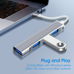4-IN-1 4 * USB3.0 5bps High-Speed Transmission Type-C/ USB Hub Docking Station Adapter for Phone Keyboard Notebook