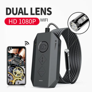 Camera Endoscopes Industrial Borescope Inspection Camera Dual Lens Wireless with 6 LED Waterproof Snake