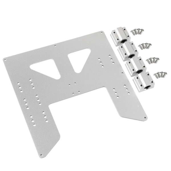 Black/Silver Aluminum Y Carriage Hot Bed Support Plate with Slider for 3D Printer