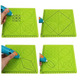 C-Type 3D Printing Pen Silicone Design Mat Drawing Tools with Basic Template + 2pcs Insulation Silicone Finger Caps