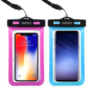 CHOETECH Swimming Diving PVC Touch Screen Clear IPX8 Waterproof Phone Bag Phone Pouch with Strap for 100*170mm Devices for iPhone SE 11 X XS XR 8 7 6 6S Plus