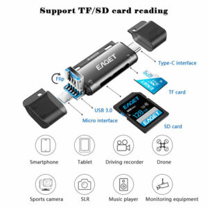 Eaget EZ08 Type-C Micro USB USB 3.0 OTG Memory Card Reader For Smart Phone Tablet Laptop Smart TV Speaker