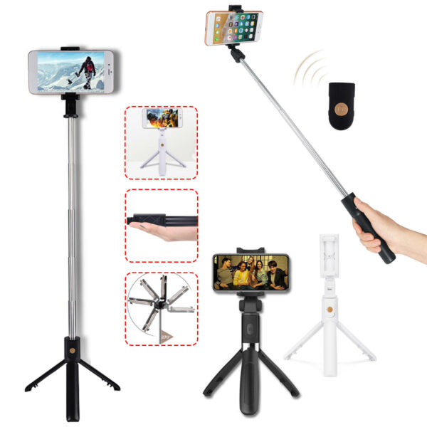 Extended Multi-angle bluetooth Remote Tripod Selfie Stick for Iphone X XR Plus