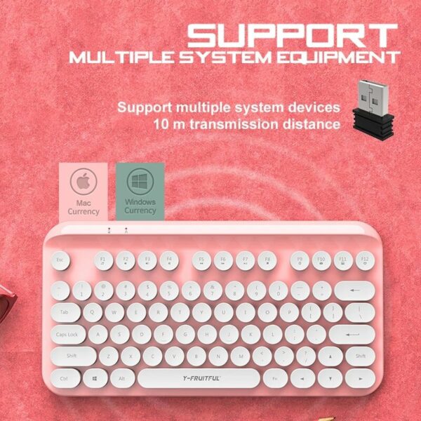 FOREV FV-WI8 2.4G Wireless Keyboard USB 88 Keycaps Mute Gaming Keyboard Wireless For PC Gamer Computer Laptop For Mac Office Work Mini Keyboards