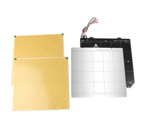 MK52 Heated Bed Platform Steel Plate + Magnetic Heated Bed Build Surface+ 2 x PEI Sheet Kit for Prusa i3 3D Printer Part
