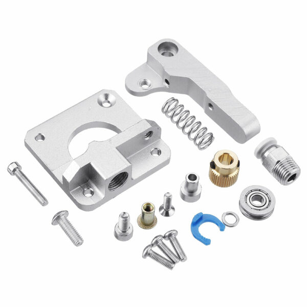 MK8 Full Metal Sliver Extruder + Smoother + PTFE Tube + Spring + Silicone Cover Accessories Set for 3D Printer